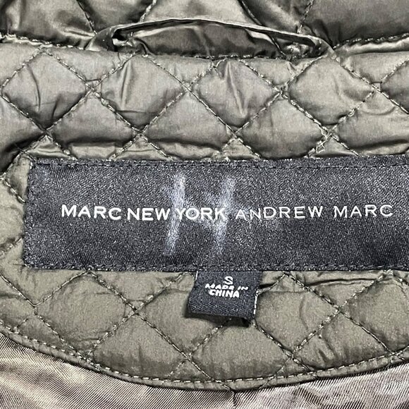 Marc New York Quilted Olive Green Hooded Coat Women's S Small - Picture 11 of 14